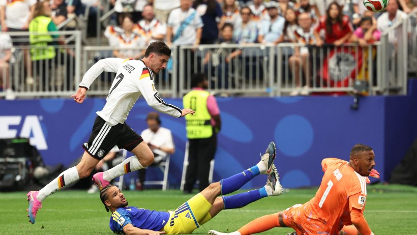 Kai Havertz scores his second goal vs Curacao at the World Cup.
