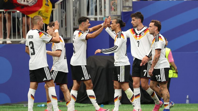 Germany celebrates a goal vs Curacao at the FIFA World Cup.