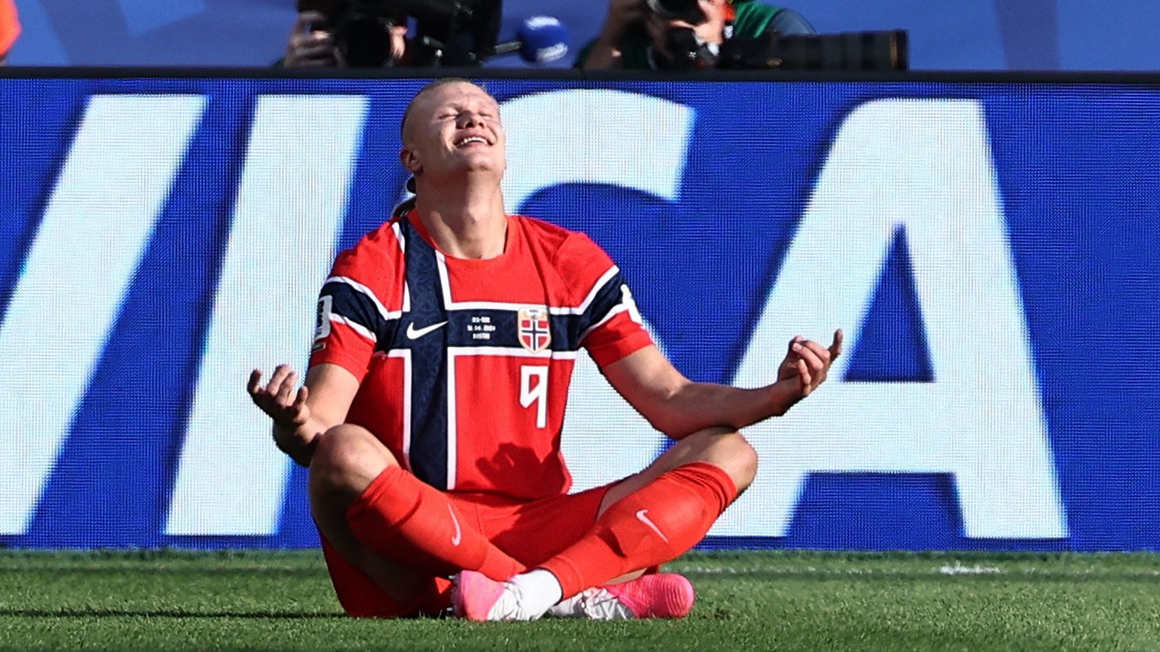 Norway's Erling Haaland celebrating a goal