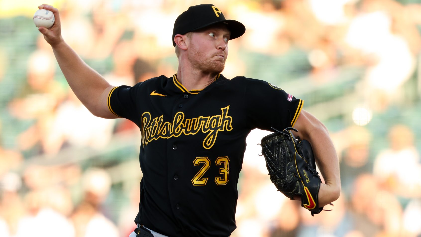 Mitch Keller delivers a pitch versus the Athletics.