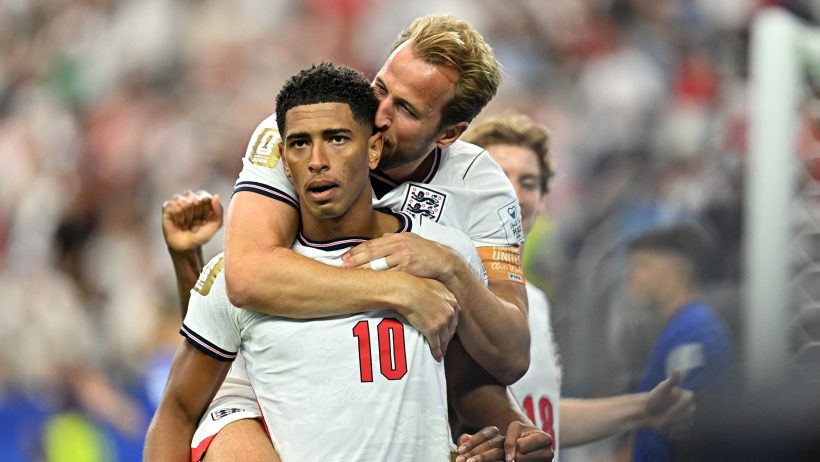 England's Jude Bellingham celebrating a goal