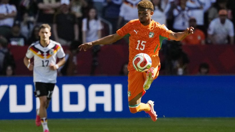 Amad Diallo playing for Ivory Coast in the 2026 FIFA World Cup.