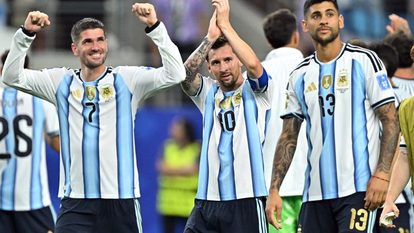 Argentina celebrates a victory over Austria at the FIFA World Cup.