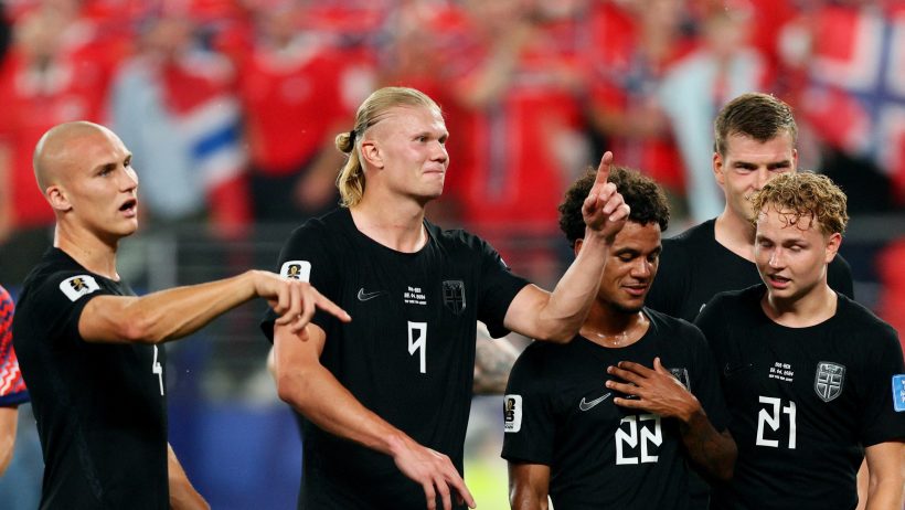 Erling Haaland celebrates with Norway in the 2026 FIFA World Cup.