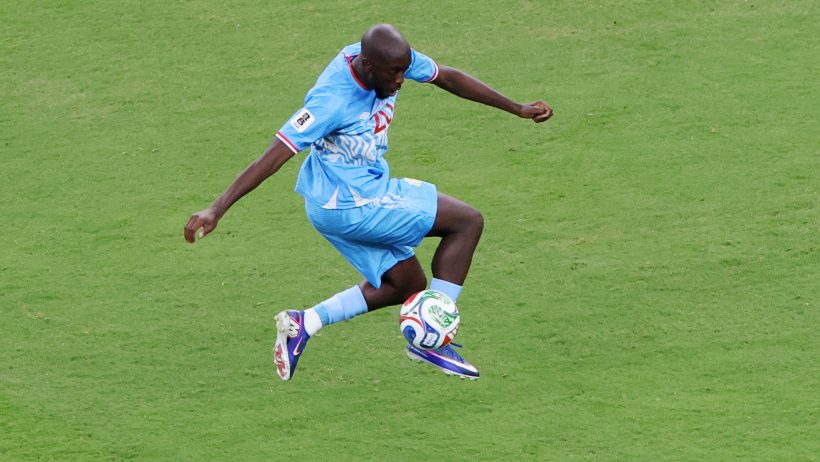 Yoane Wissa playing for DR Congo in the 2026 FIFA World Cup.