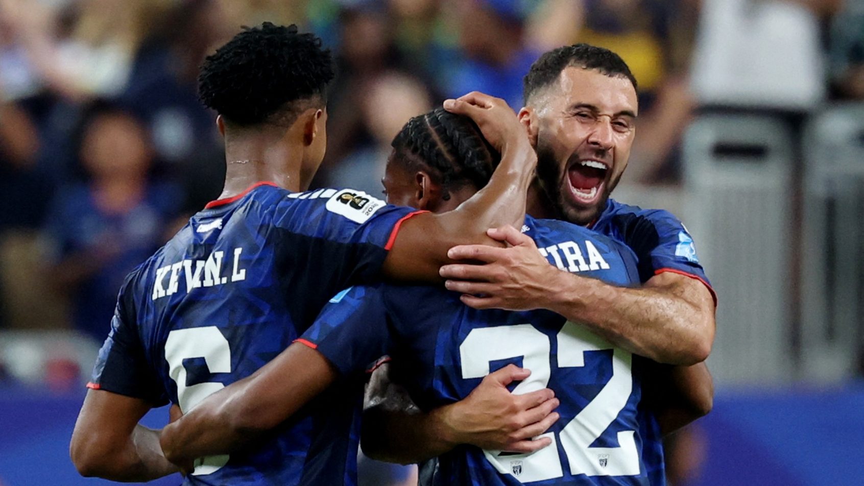 Cape Verde players celebrating