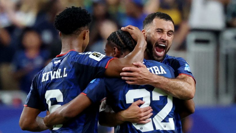 Cape Verde players celebrating