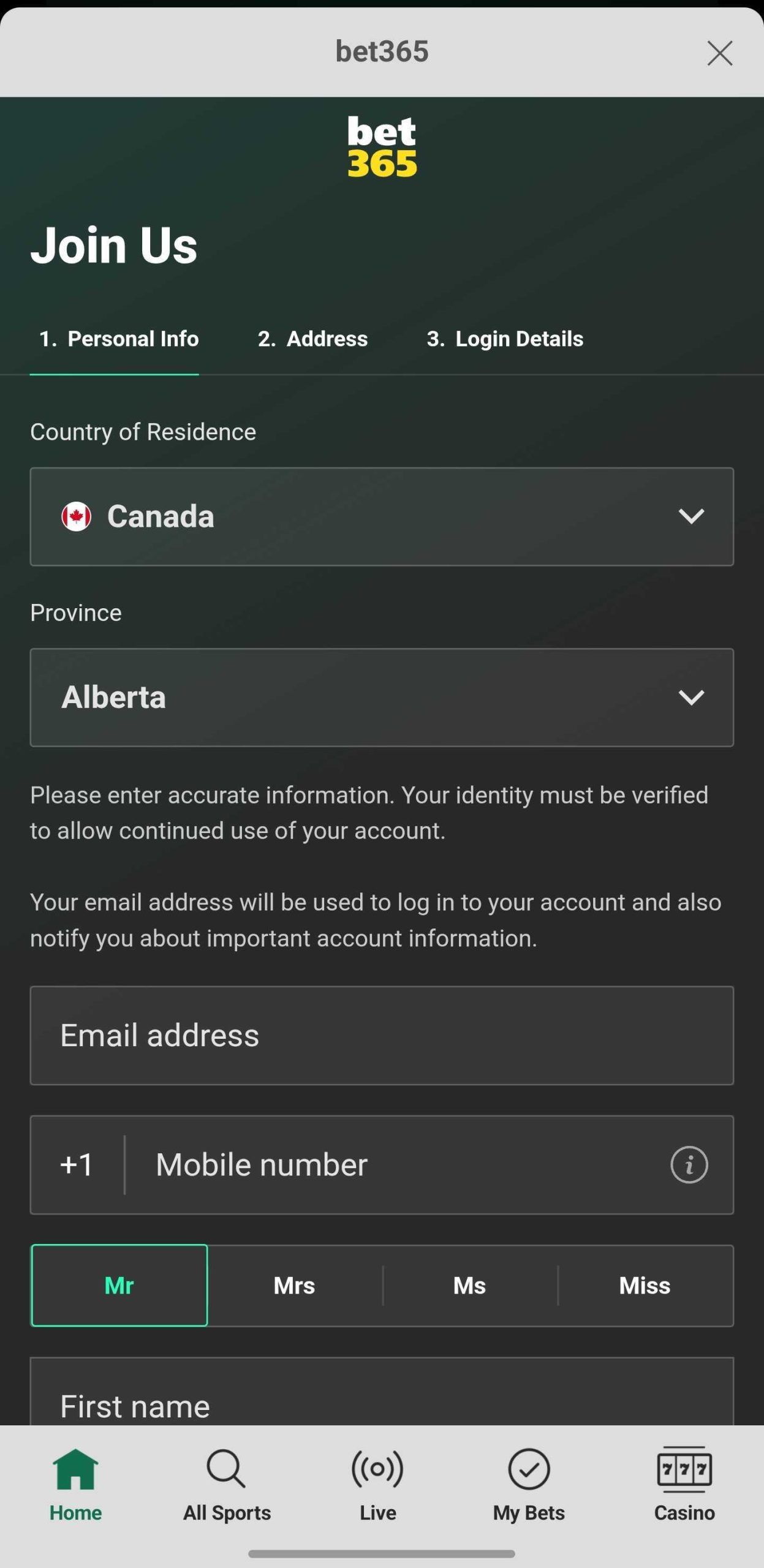 bet365 albert app signup