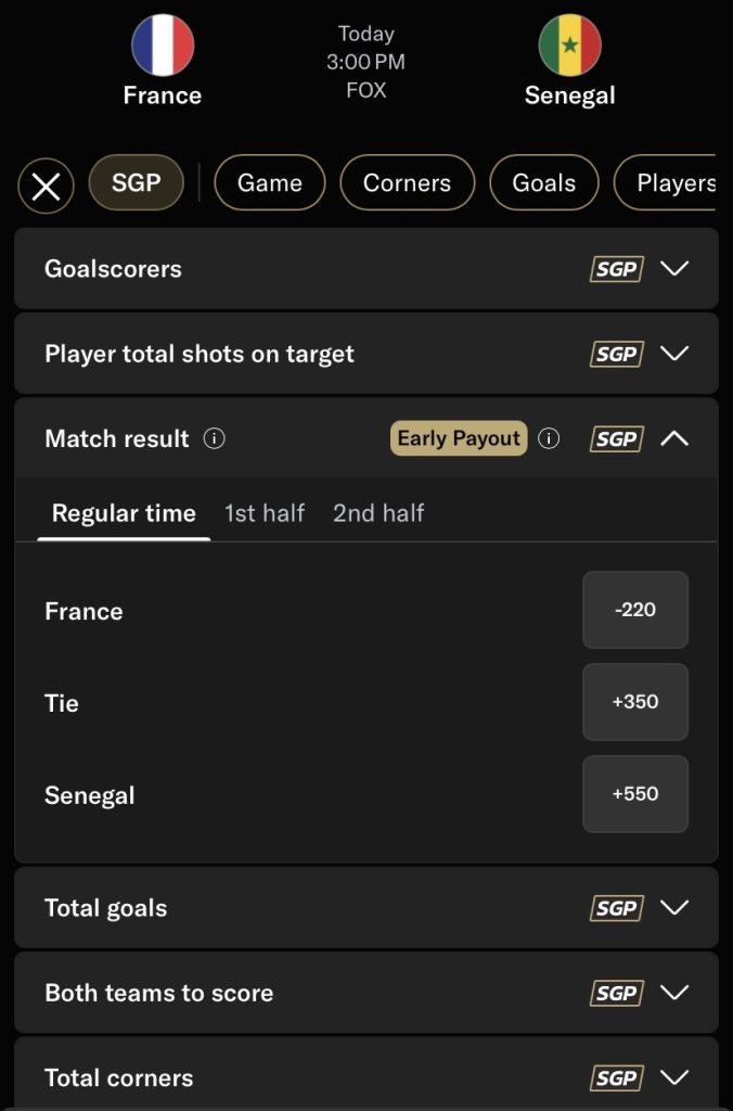 Alberta sports betting apps. BetMGM SGP builder