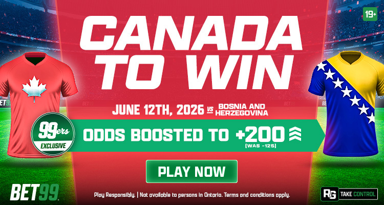 BET99 Promo Code. Canada to Win +200