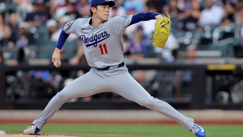 Roki Sasaki pitching for the Los Angeles Dodgers in the 2026 MLB season.