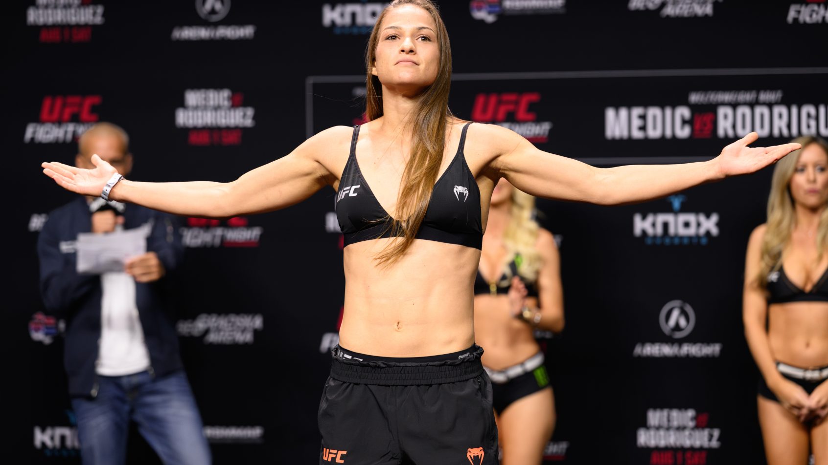 Stephanie Luciano during weigh-ins ahead of UFC Fight Night in Serbia.