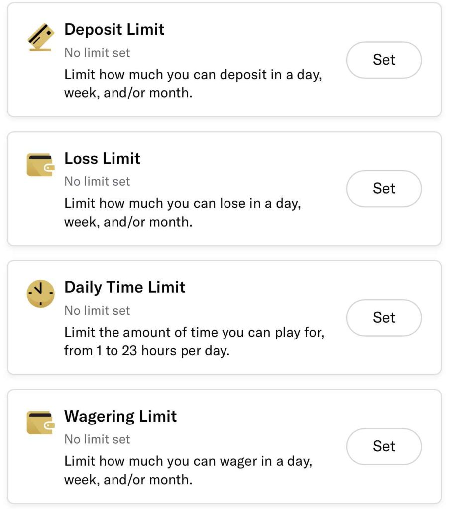 BetMGM RG Limits