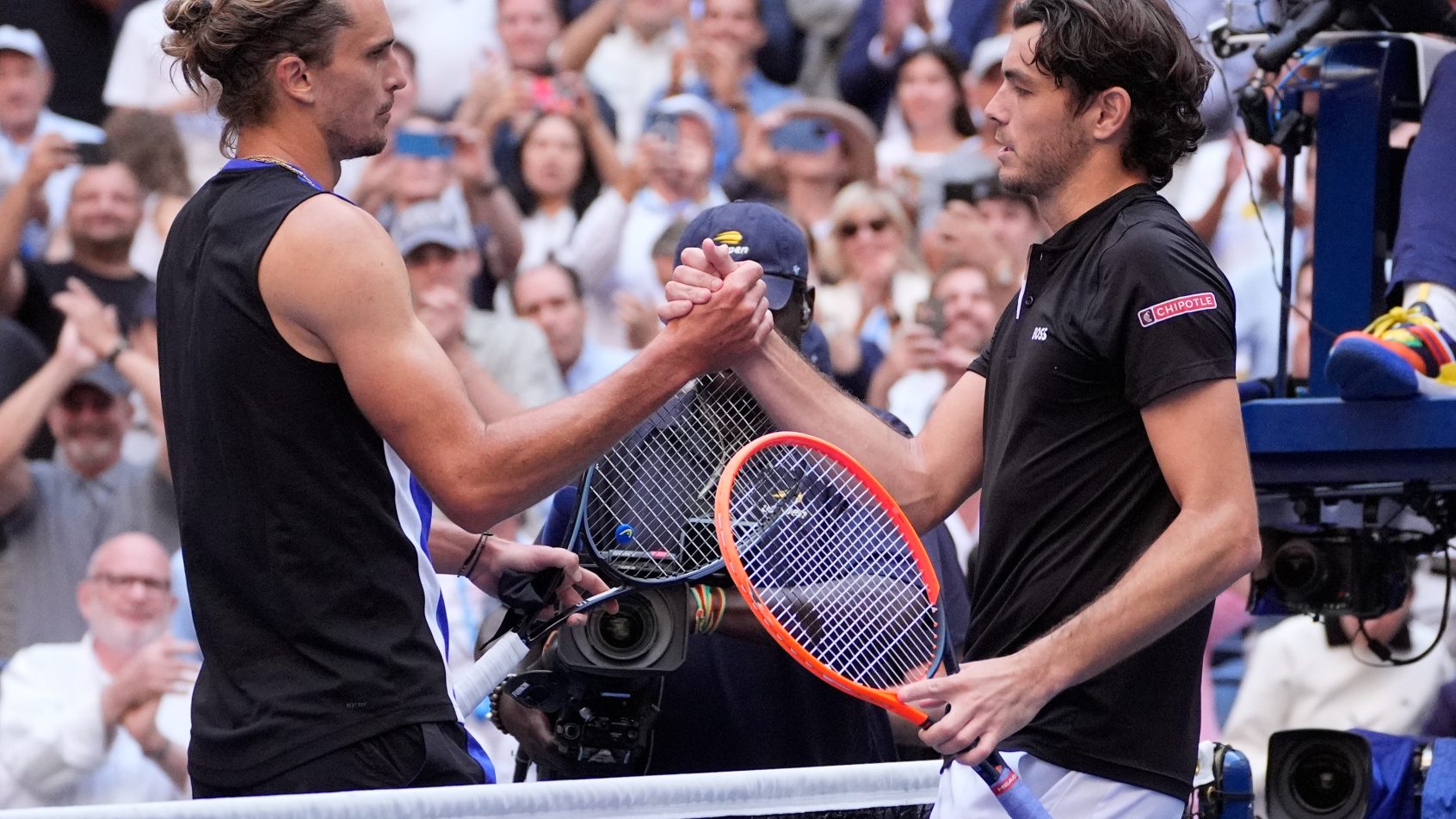 Taylor Fritz and Alexander Zverev shaking hands