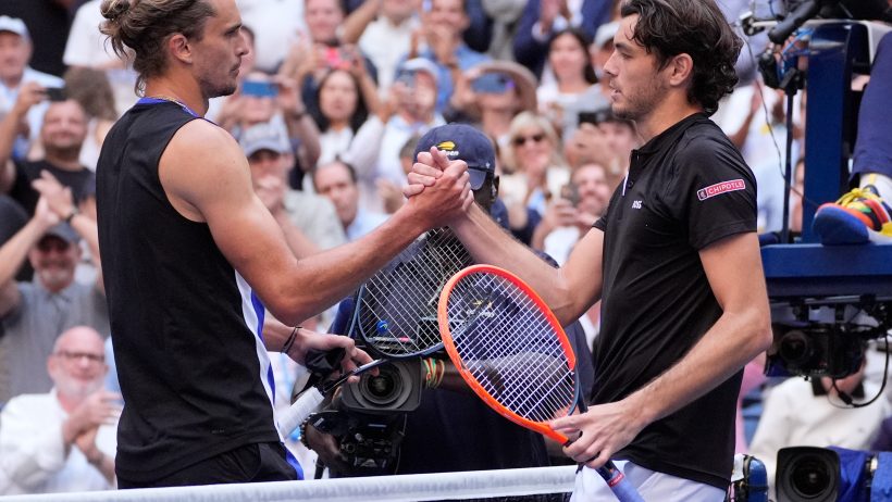 Taylor Fritz and Alexander Zverev shaking hands
