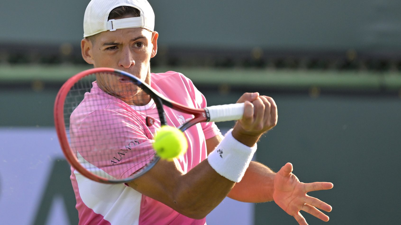 Sebastian Baez hitting a forehand