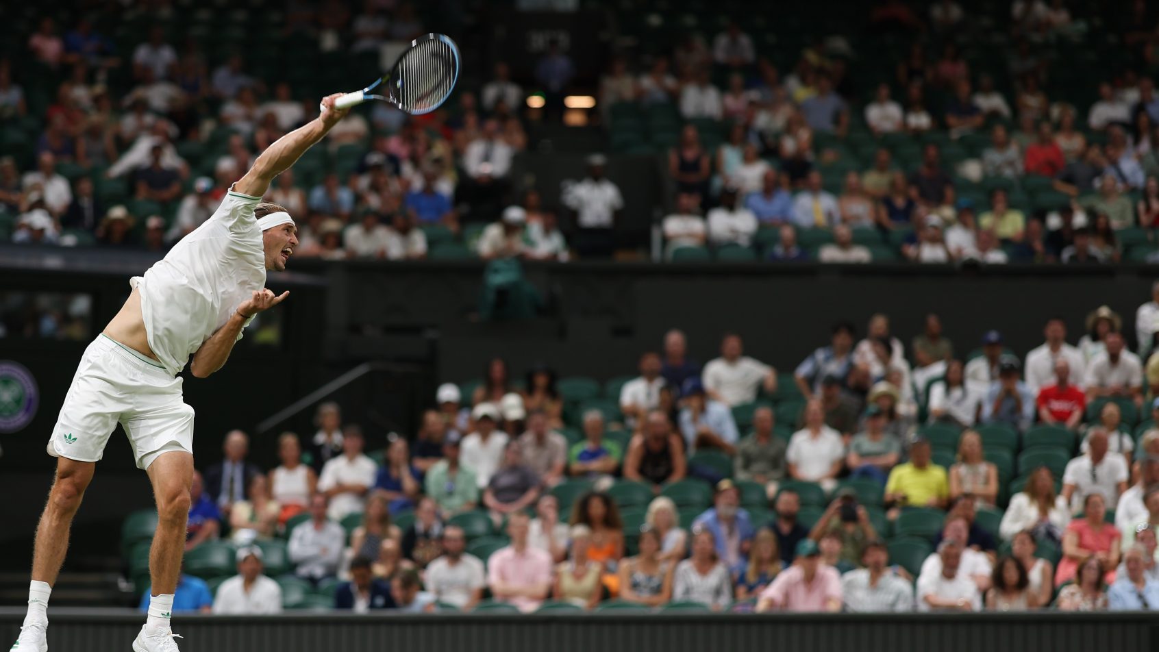 Alexander Zverev hitting a serve