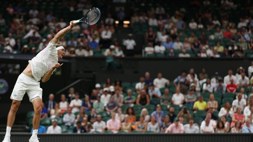 Alexander Zverev hitting a serve