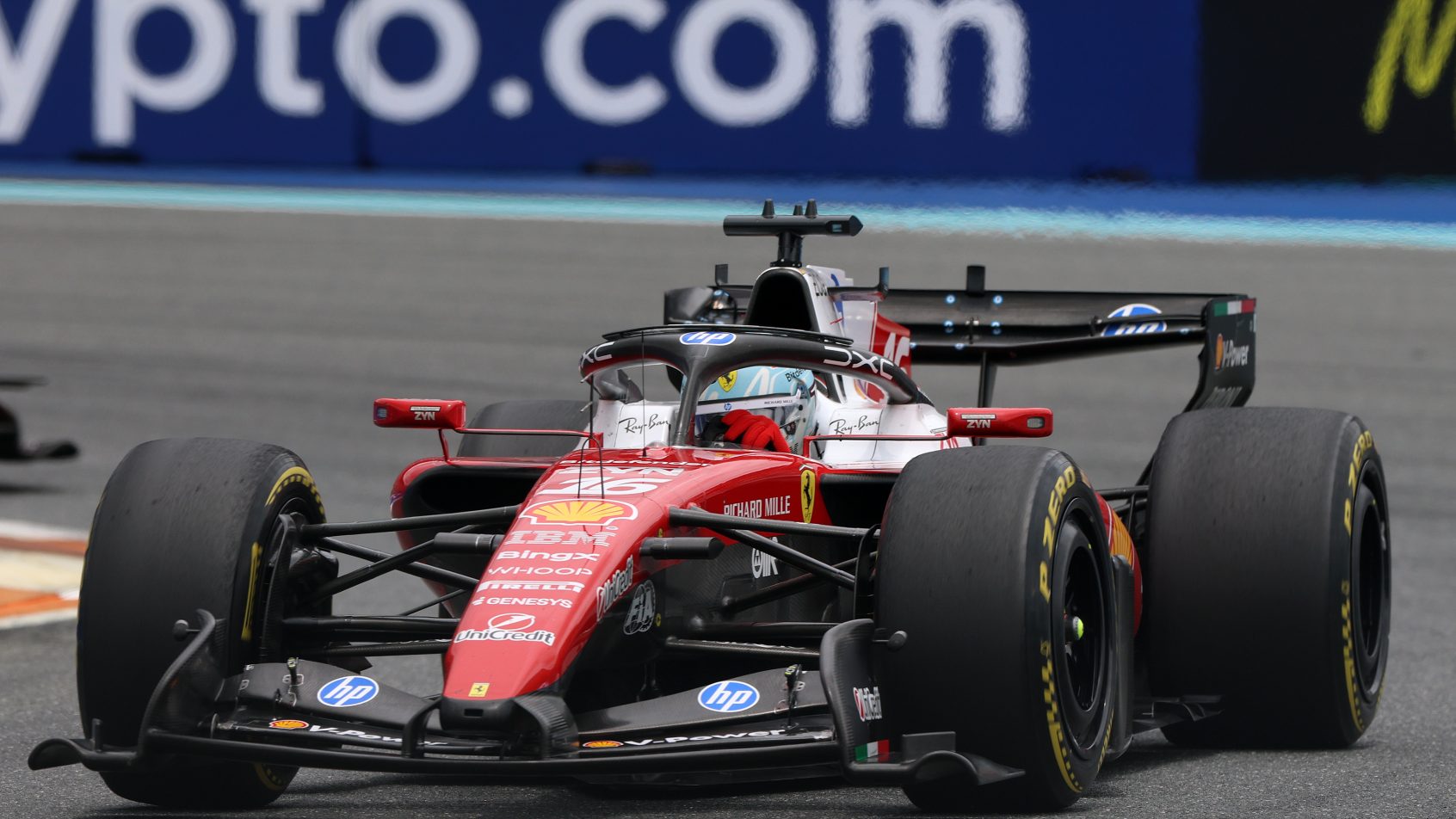 Charles LeClerc on-track in Miami (2026).