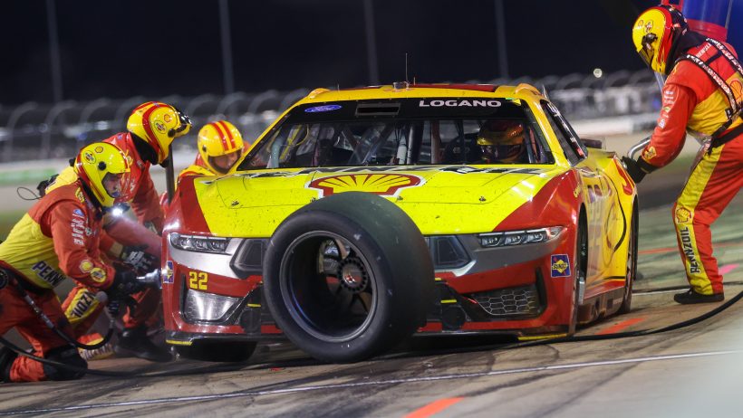 Joey Logano in the pits at Nashville (2026).