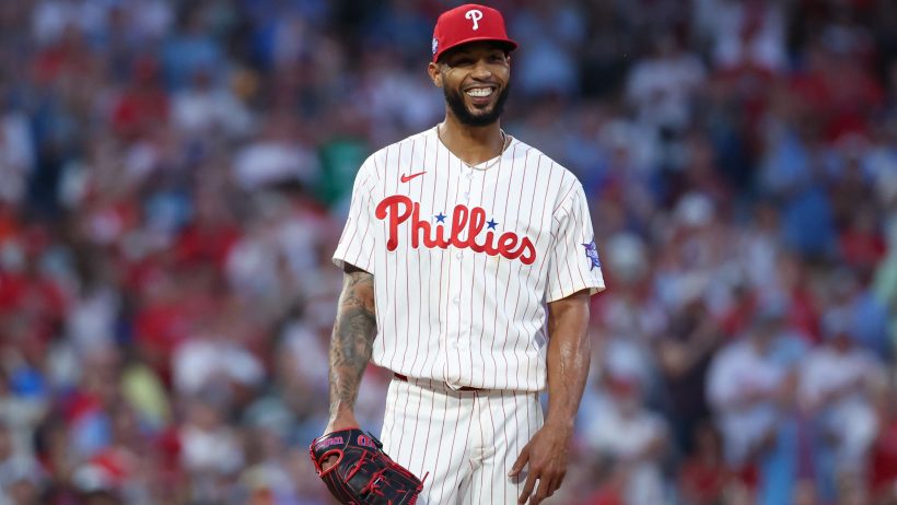 Cristopher Sanchez pitching for the Philadelphia Phillies in the 2026 MLB season.