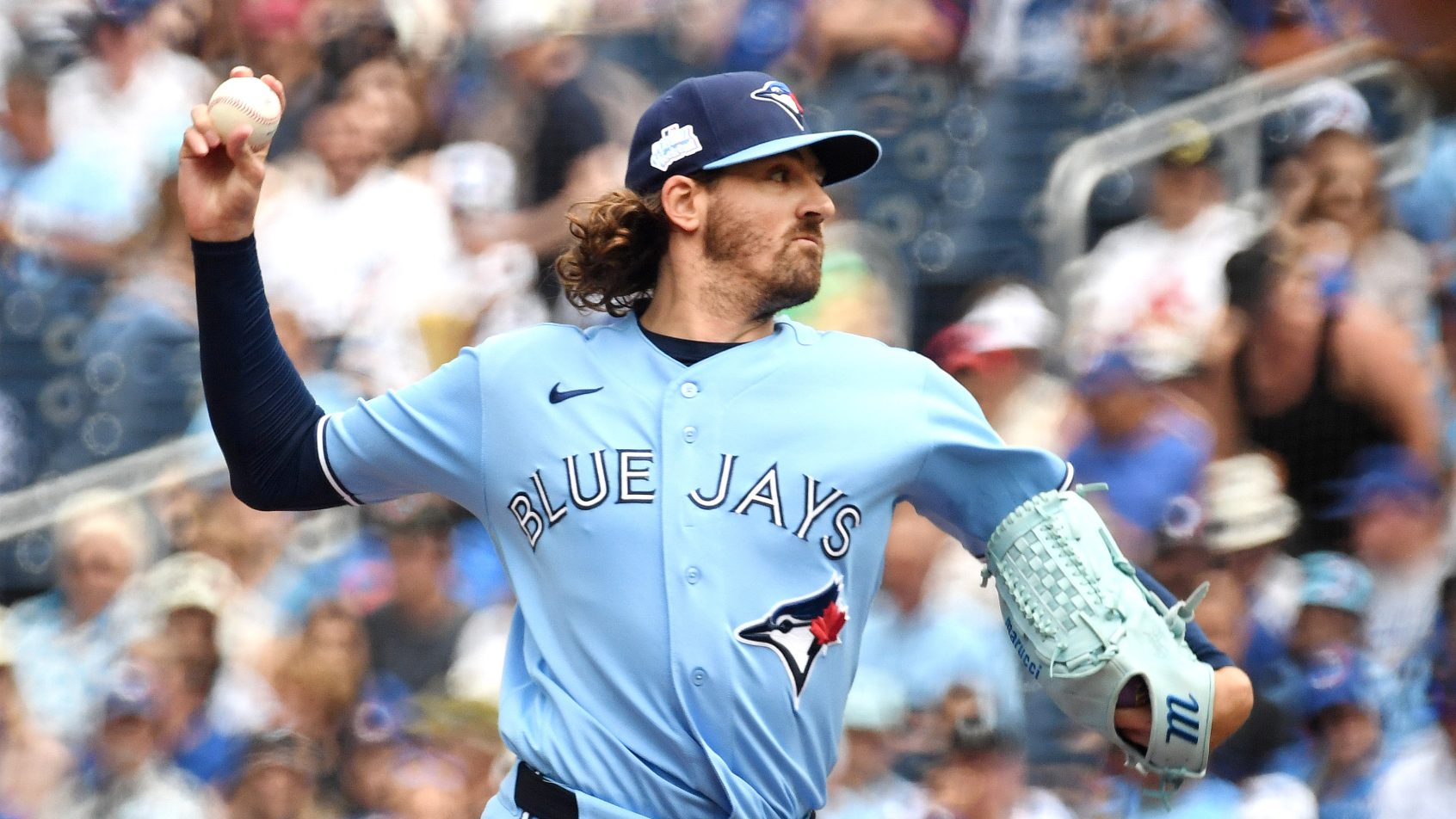 Kevin Gausman pitching for the Toronto Blue Jays in the 2026 MLB season.