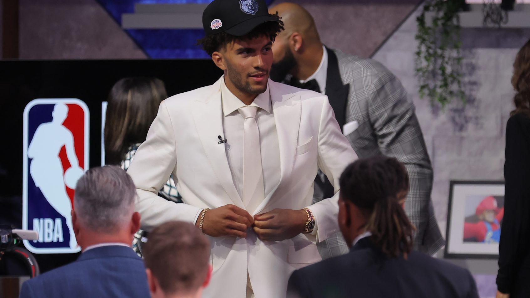 Cameron Boozer on Draft night after being selected by the Grizzlies.