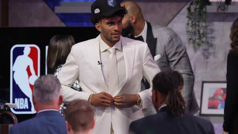 Cameron Boozer on Draft night after being selected by the Grizzlies.