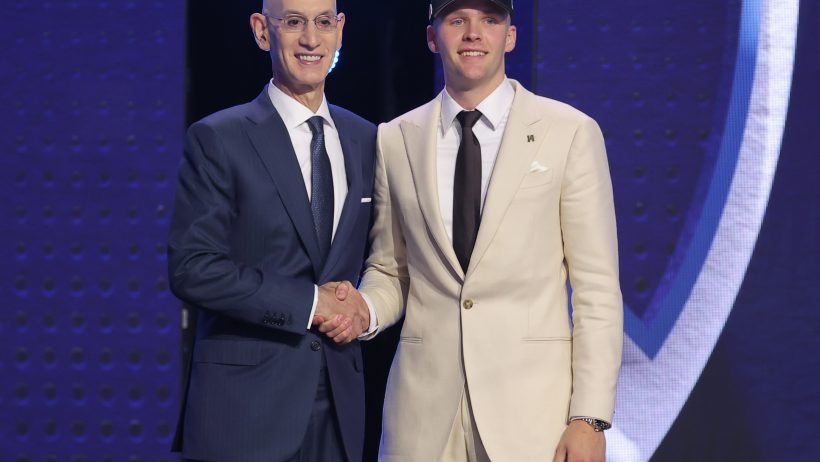 Bennett Stirtz shaking hands with commissioner at NBA Draft