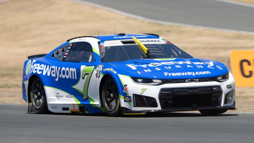 Daniel Suarez on-track at Sonoma (2026).