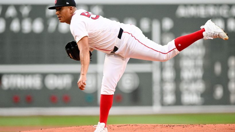 Boston Red Sox pitcher Ranger Suarez delivering a pitch