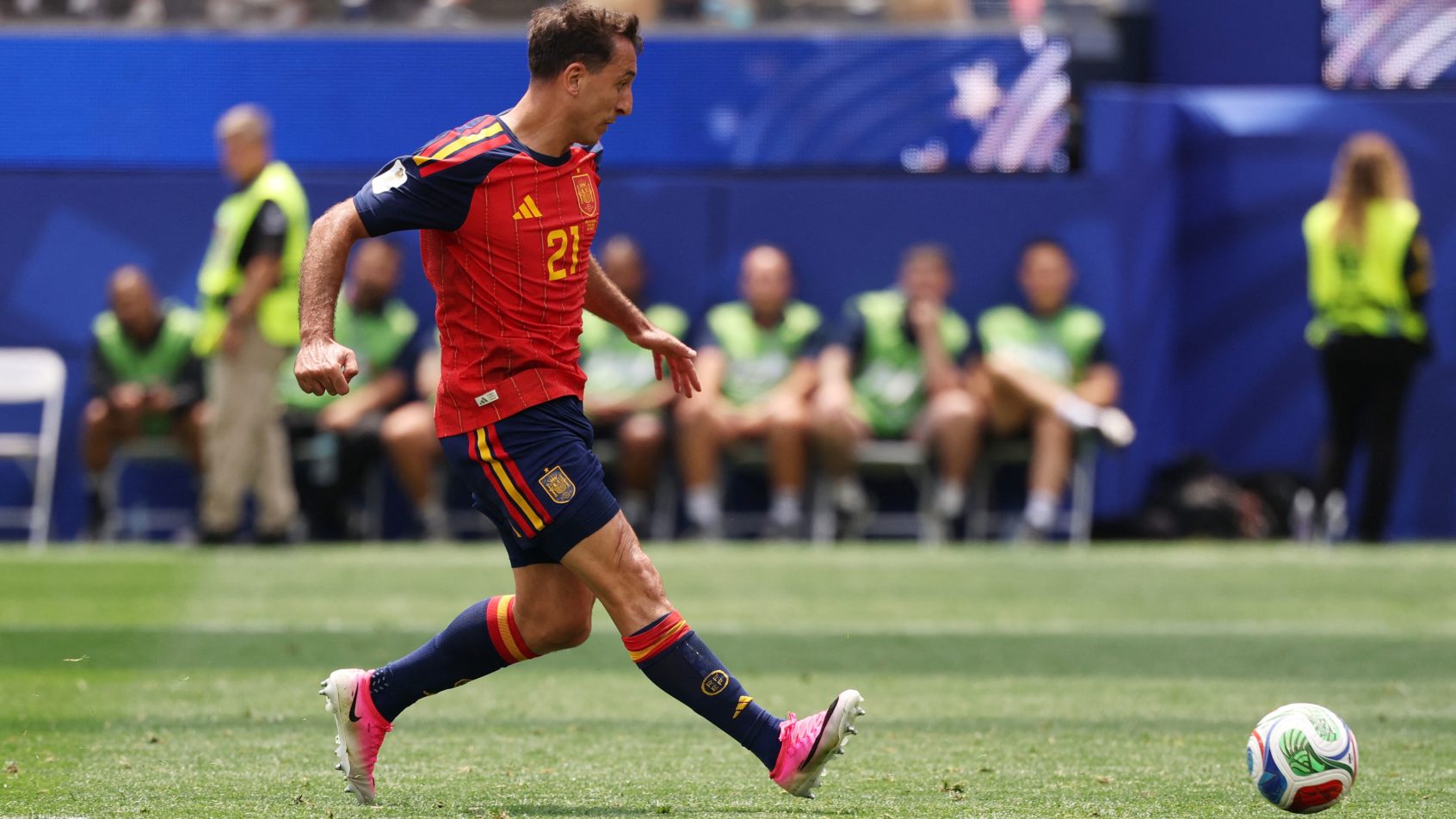 Mikel Oyarzabal playing for Spain in the 2026 FIFA World Cup.