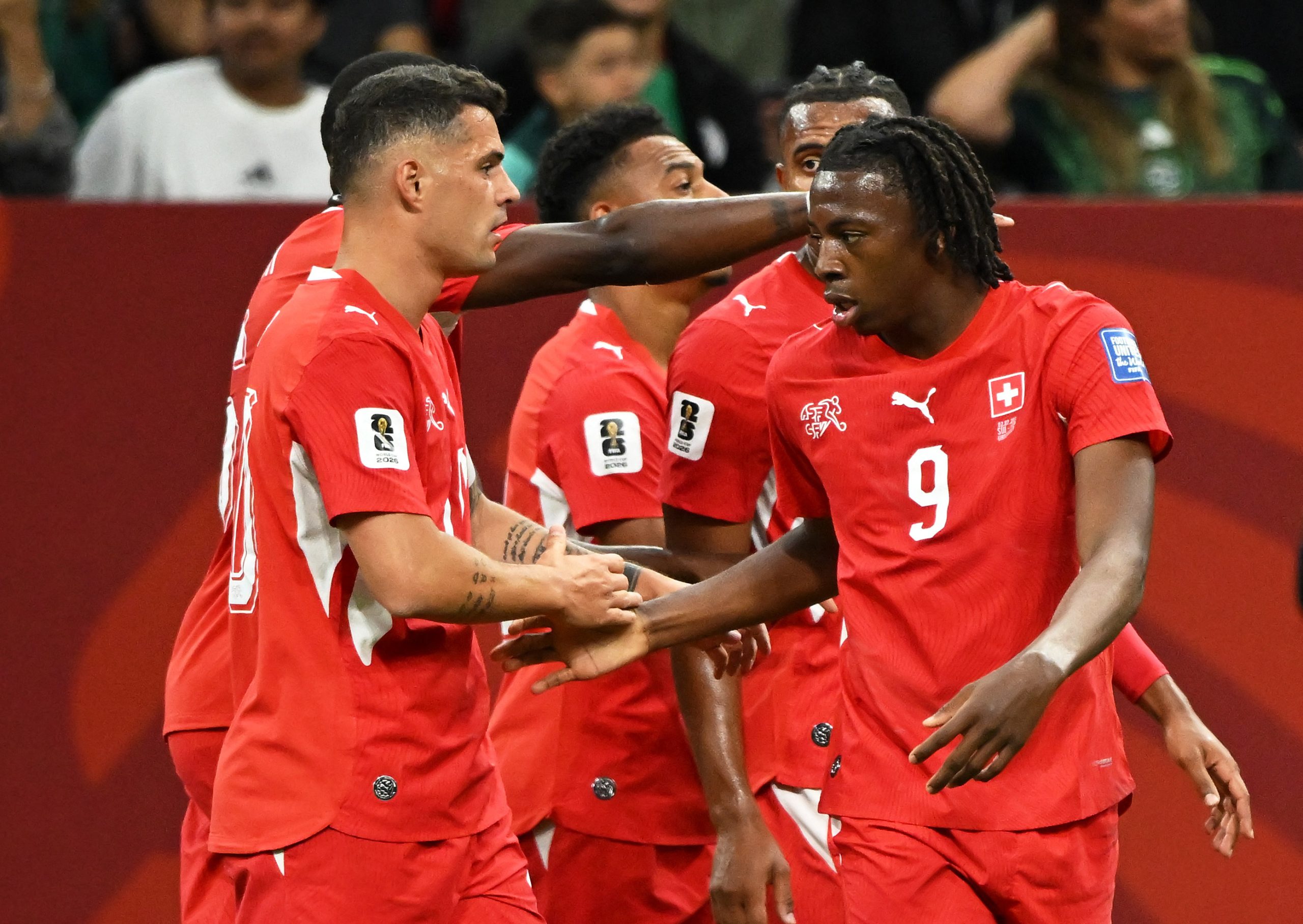 Switzerland players celebrating during the 2026 World Cup