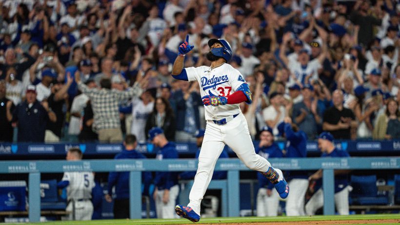 Teoscar Hernandez celebrates his grand slam.