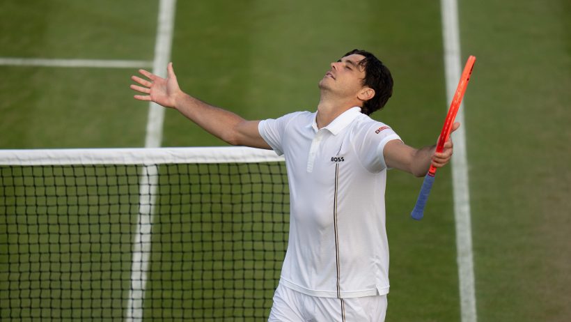 Taylor Fritz celebrating a win
