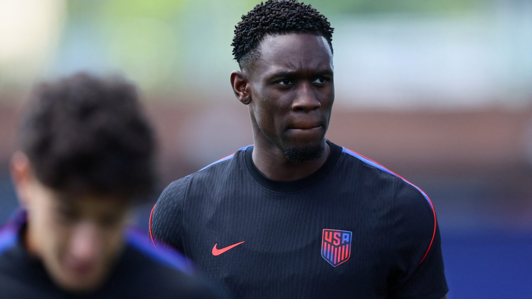 Folarin Balogun on the USMNT training pitch