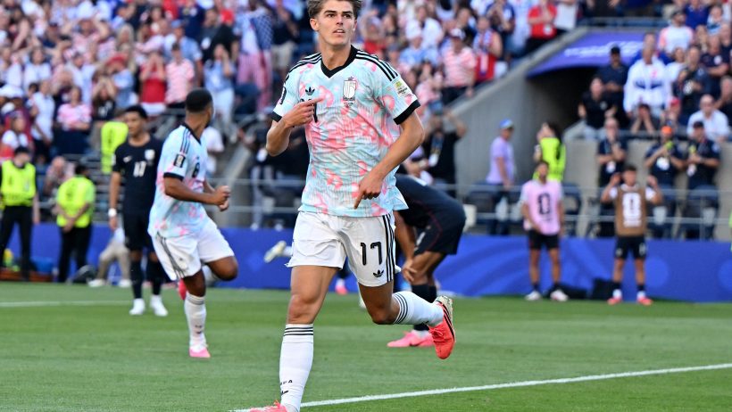 Charles De Ketelaere celebrating a goal