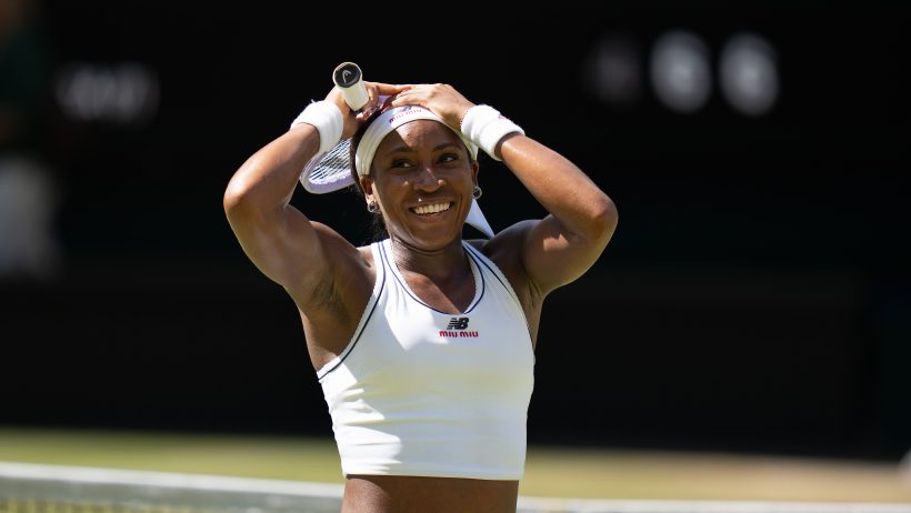 Coco Gauff hands on head