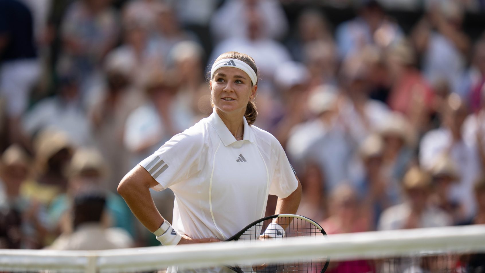 Karolina Muchova on the court at Wimbledon