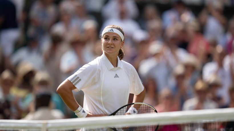 Karolina Muchova on the court at Wimbledon