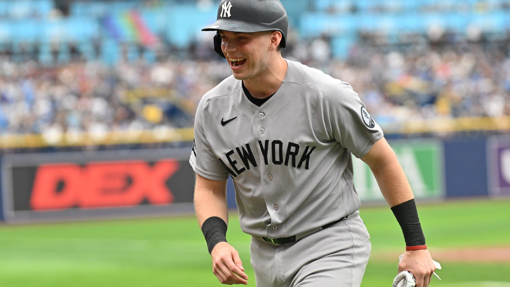 Ben Rice celebrates his home run versus the Rays.