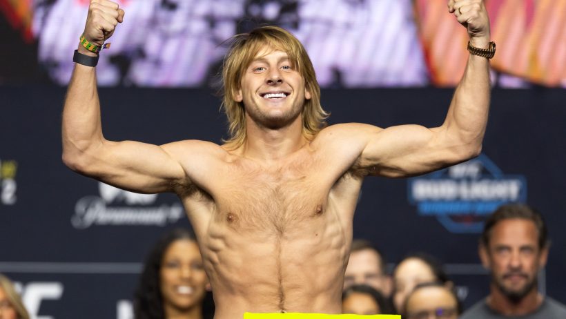 Jul 10, 2026; Las Vegas, Nevada, USA; Paddy Pimblett during weigh ins for UFC 329 at T-Mobile Arena. Mandatory Credit: Mark J. Rebilas-Imagn Images