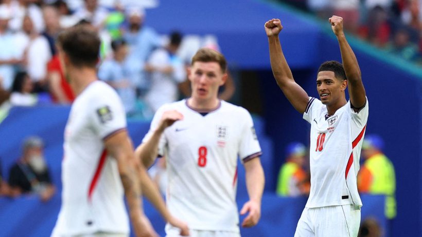England's Jude Bellingham celebrating a goal