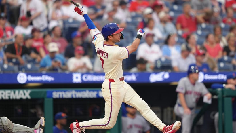 Trea Turner smacks a home run versus the Mets.