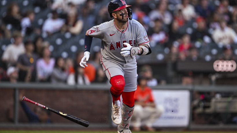 Zach Neto triples versus the Giants.