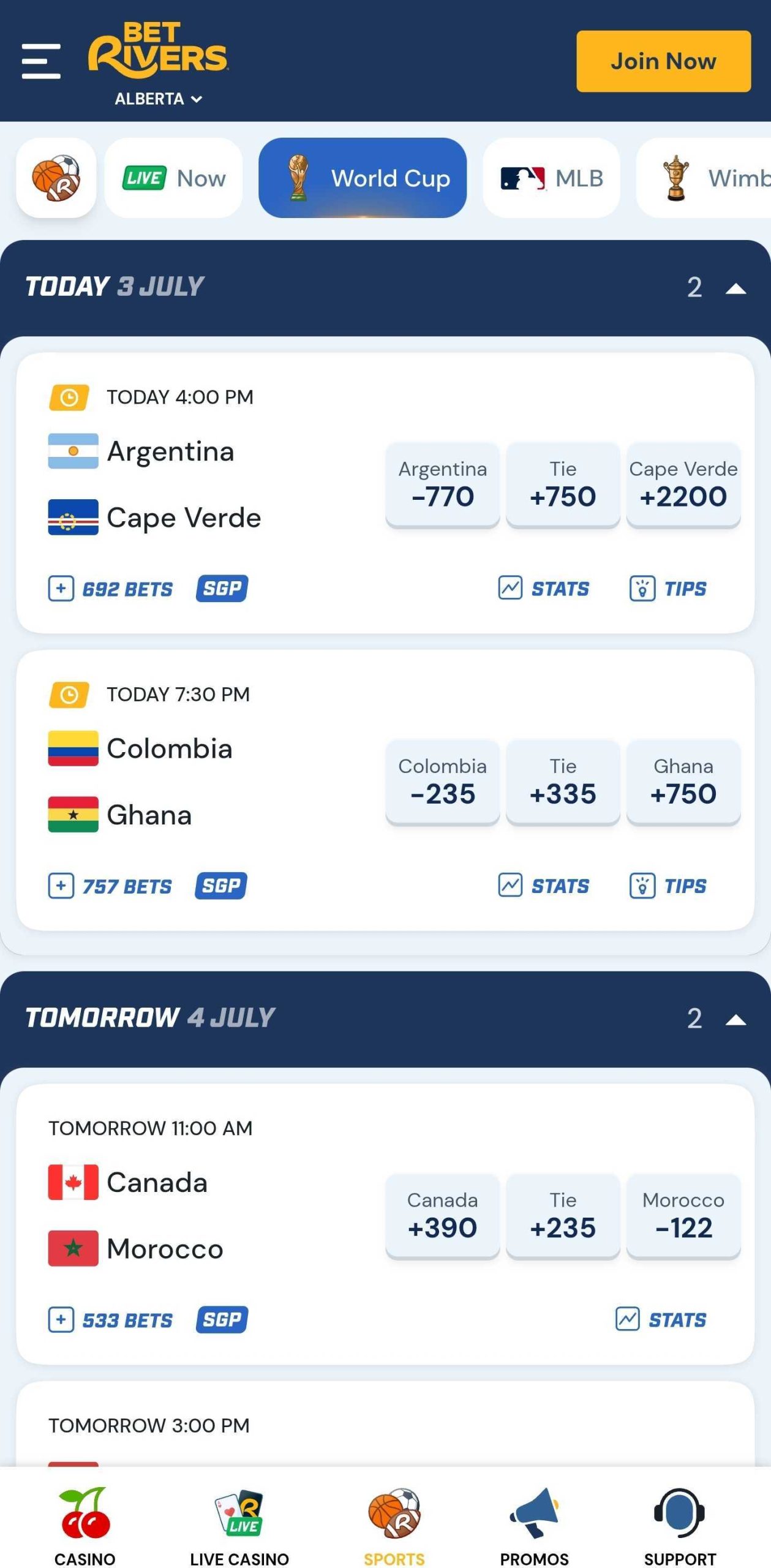 betrivers alberta app betting markets