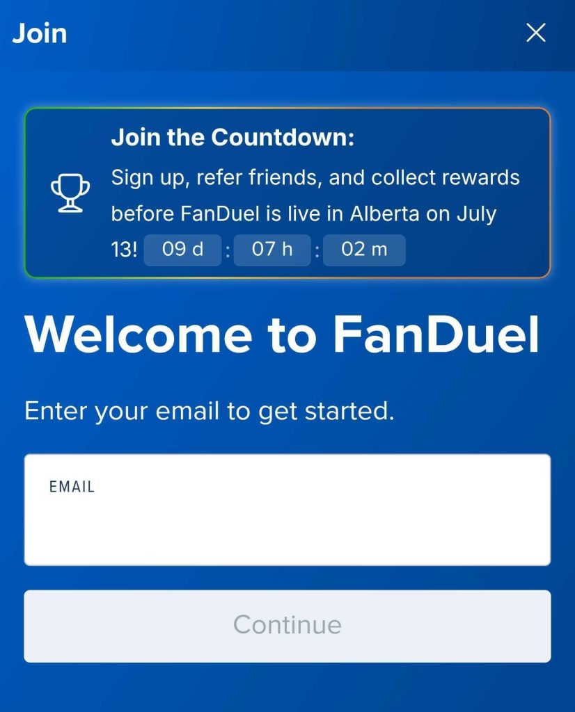 fanduel alberta app signup