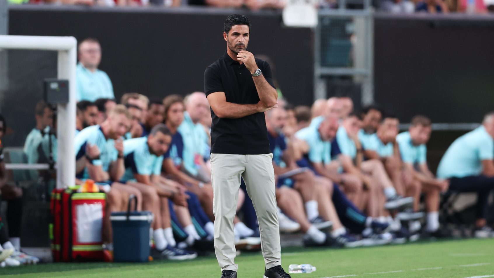 Mikel Arteta on the sidelines as Arsenal manager.