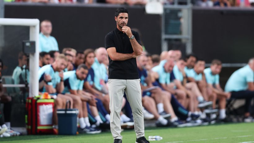 Mikel Arteta on the sidelines as Arsenal manager.