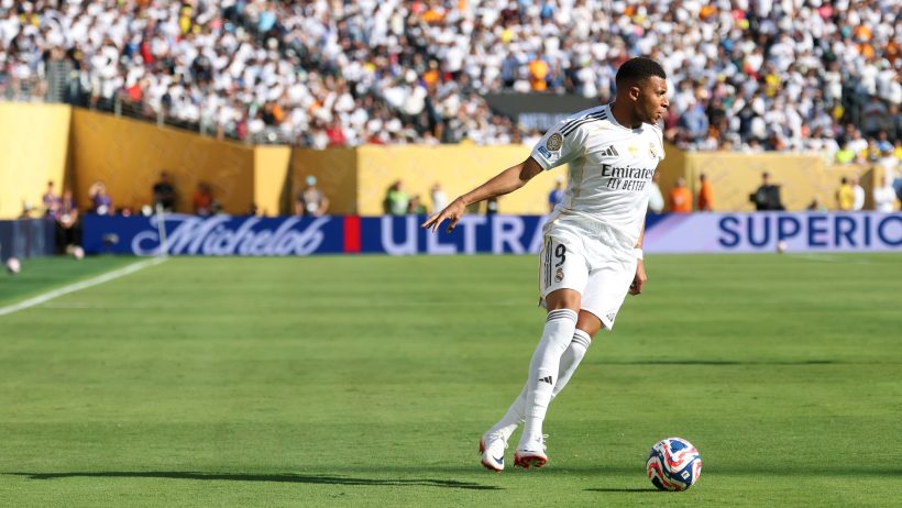Kylian Mbappe playing for Real Madrid in the 2025 Club World Cup.